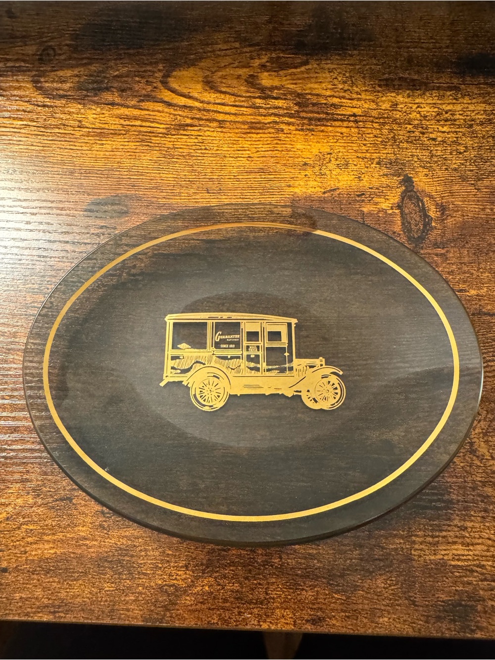 Vintage Guaranteed Savings Bank Glass Trinket Dish